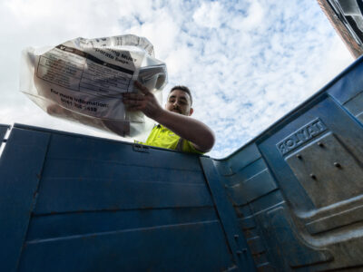 Material going into a Recofloor bin